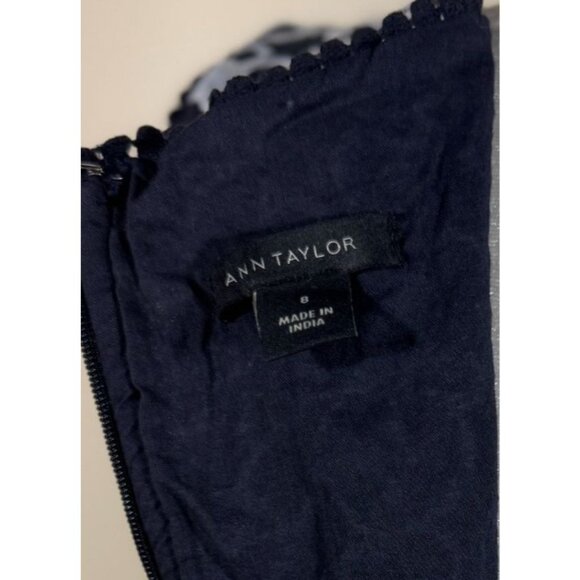 NWOT Ann Taylor Womens Dress Size 8 Sleeveless Black White Floral Print - Picture 6 of 9